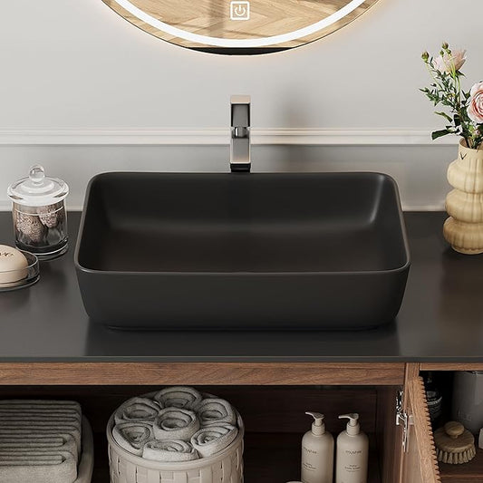 36" Modern Floating Bathroom Vanity with Single Sink - Wall Mounted Storage Bathroom Cabinet with Black Sintered Stone Countertop| Large Storage Space & Open Shelves, Dark Wood