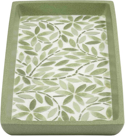 Avanti Linens - Vanity Tray, Resin Countertop Accessories, Guest Bathroom Essentials (Stratford Collection, Green)
