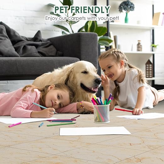 VallisCo 30-Piece Peel and Stick Floor Tiles, 12x12 Covers 30 Sq. Ft. Waterproof Vinyl Flooring, Renter-Friendly Self-Adhesive Floor Stickers for Kitchen, Bathroom, RV, Basement & Home DIY Beige