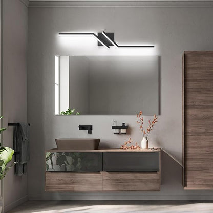 32 inch Black Vanity Light Modern Bathroom Lights Over Mirror Dimmable Bathroom LED Lights 6000K Cool White ETL Driver