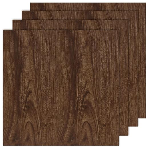 40 Sheet Vinyl Flooring 12 x 12 Peel and Stick Floor Tile Waterproof Dark Wood Vinyl Floor Tiles Clearance Self Adhesive Floor Tiles Sticky Laminate Flooring Stick on Bathroom Kitchen Basement