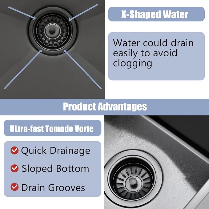 Black Bar Sink Drop In, 15x20 Inch Kitchen Sink Stainless Steel Small Topmount Workstation Sinks, Single Bowl Kitchen Sinks for Office Laundry Wet Bar Prep RV Outdoor Yard