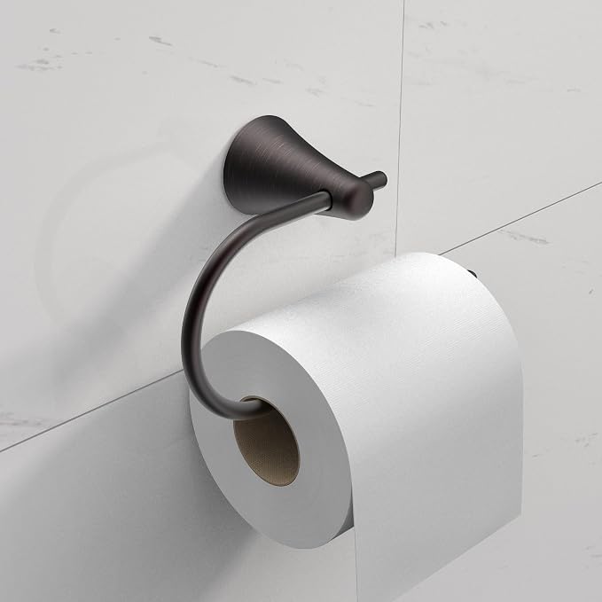 PIERCETON Collection, 5-Piece Bathroom Hardware Accessories Set, Towel Ring, Adjustable Expandable Towel Bar, Two Towel and Robe Hook, Toilet Paper Holder, Wall Mounted, Venetian Bronze