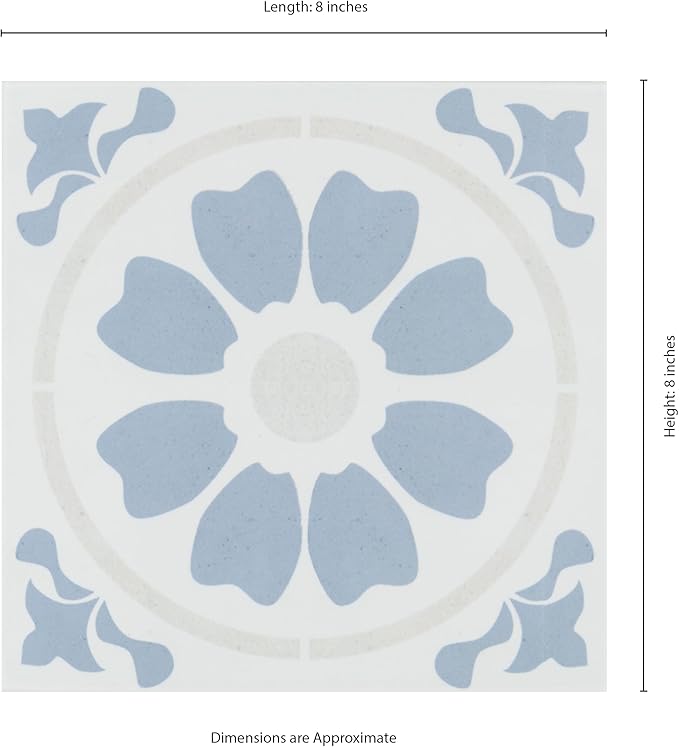 MSI Tamensa Encaustic 8 in. x 8 in. Matte Porcelain Wall & Floor Tile – Bathroom, Kitchen Backsplash, or Countertop