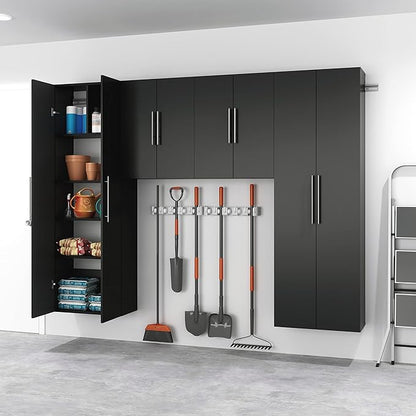 Prepac HangUps 24” Wall Mount Storage Cabinet, Ideal Bathroom, Laundry, Kitchen, Office, Garage Cabinet for Organization and Extra Storage, Attaches to Wall Mounted Rail, 24”W x 30”H, 12”D, Black