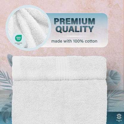 Luxe 2-Piece Bath Towel Set – Large Soft Cotton Towels, Absorbent, Durable & Skin-Friendly, Machine Washable, 27 x 54 in (White)