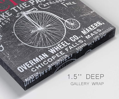 Renditions Gallery Antique Bicycle Wall Art, Premium Gallery Wrapped Canvas Decor, Ready to Hang, 10 in H x 10 in W, Made in America Print