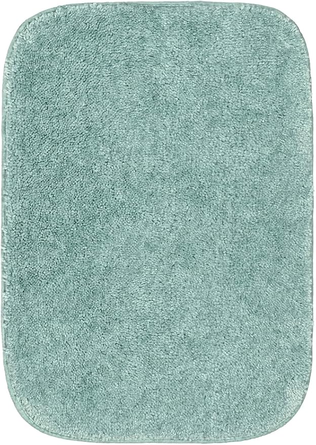 Garland Rug Traditional Nylon Washable Sea Foam 4 Piece Set - Lid, Contour, 2 Bath Rugs - Soft, Absorbent, and Stylish for Your Bathroom