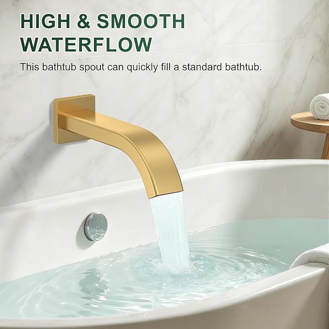 Rain Shower System with Rough-in Valve, Ceiling Mount Shower Faucet Set with 12" & 6" Dual Rain Shower Heads, 2-in-1 Handheld Shower, Tub Spout, 4-Function Complete Shower Fixture,Brushed Gold