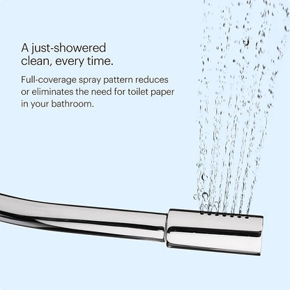 Brondell SMB-15 Side Mounted Manual Bidet Attachment for Toilet Seats with Adjustable Sprayer and Water Pressure, Thin Profile, Chrome (Ambient Temperature)