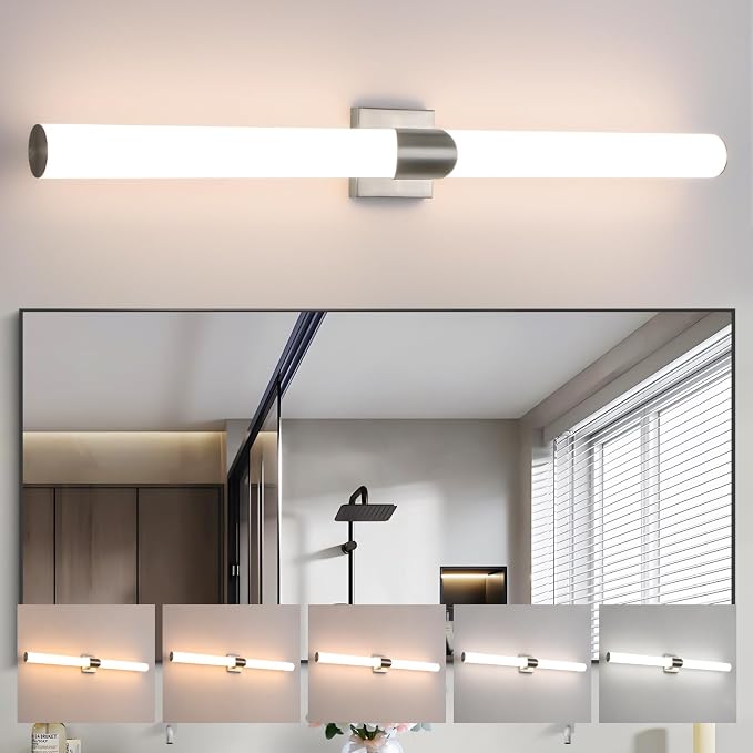 39" Brushed Nickel Bathroom Vanity Lights, Wall Lighting Fixtures | Modern Wall Light for Bathroom Bedroom Living Room Hallway