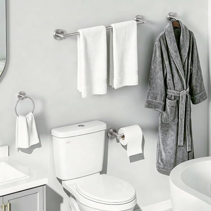 24-Inch Wall Mounted Towel Racks for Bathroom, 4-Piece Towel Bar Set | Rust-Resistant SUS 304 Stainless Steel, 4-Piece Towel Bar Set, sturdy wall mount, space-saving humid bath towel storage rack