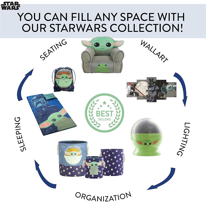Star Wars, The Mandalorian Pop Up Hamper Featuring The Child with Durable Carry Handles, 21.5" H x 13.5" W x 13.5" L
