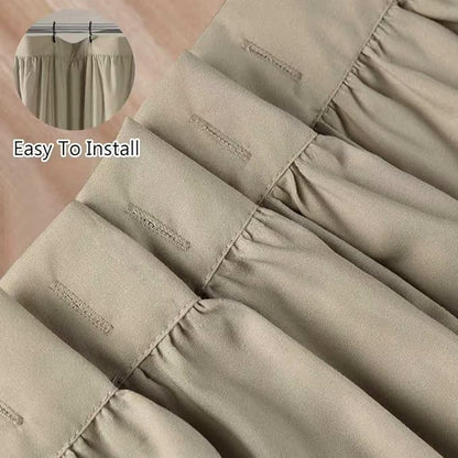Homechoice Decor Taupe Ruffle Shower Curtain 72" W x 72" H | Vintage Handcrafted Bow Tie Bath Curtain for Master Bathroom, Ruched Microfiber Bathroom Curtain with 12 Buttonholes (LQ-10)