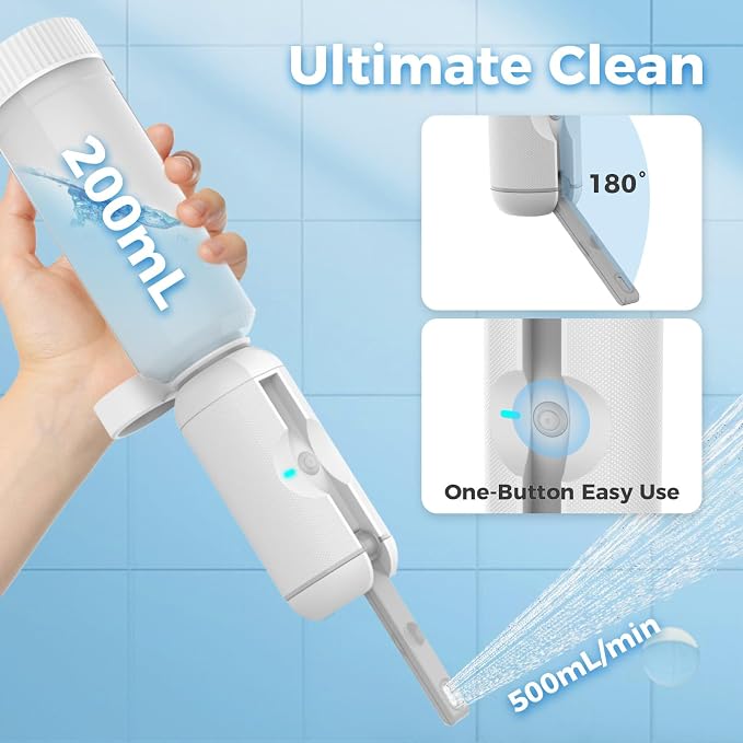HEYAXA Portable Bidet for Travel, Rechargeable High Pressure Travel Bidet | IPX7 Waterproof, Rechargeable High Pressure Travel Bidet Sprayer for Women, Men, Baby and Hemorrhoid Relief