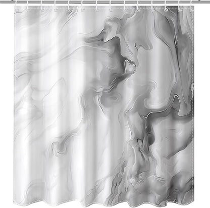 Mocsicka Shower Curtains for Bathroom, Grey Marble Shower Curtain for Bathroom, Abstract Gray and White Shower Curtain Modern Art Decor Waterproof Bath Curtain for Modern Bath Decor, 72 X 72 Inch