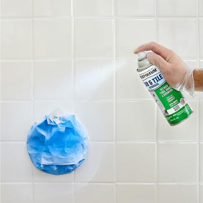 Rust-Oleum Tub & Tile White Spray Paint | Bathroom Surface Refresh, Ceramic Porcelain Fiberglass, Durable Moisture Resistant Finish, 12 Oz