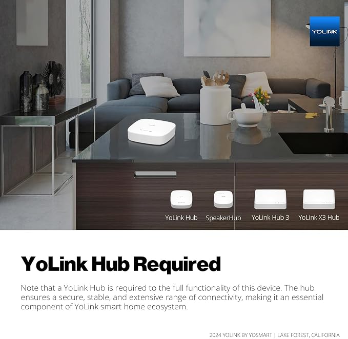NSF Certified YoLink FlowSmart All-in-One Smart Water Meter & Auto Shutoff for 2" Pipes, LoRa Long-Range, Real-Time Leak Detection, 10-Year Battery, 80+ Device Ecosystem, Hub Required