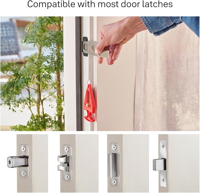 Master Lock Portable Door Lock for Travelers at Hotel, Apartment, Front Entry Security with Stopping Protection 2 pk