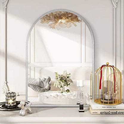Arched Mirrors for Wall, 28"x20" Arch Bathroom Mirror, for Entryway Living Room Vanity Bedroom Mantel Hallways Home Decor Aluminum Alloy Frame