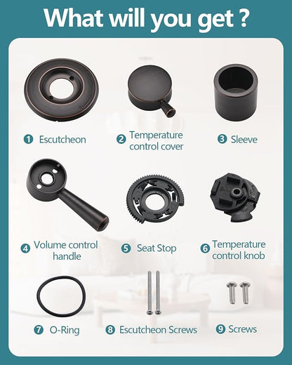 Shower Trim Kit Compatible with Delta 17& 1700 Series, Shower Cover Plate with Handle, Oil Rubbed Bronze(Valve& Catridge Not Inclued)