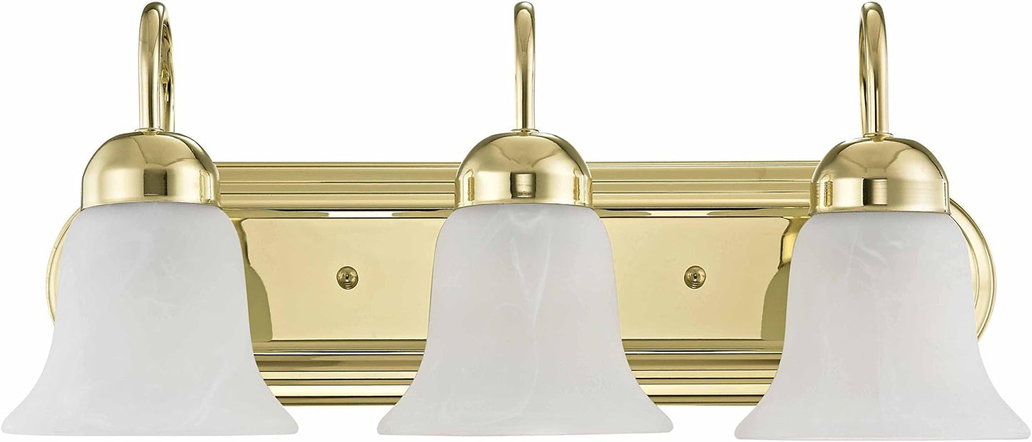 Livex Lighting 1073-02 Riviera 3-Light Bath Light, Polished Brass, 18 x 8 x 8