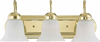 Livex Lighting 1073-02 Riviera 3-Light Bath Light, Polished Brass, 18 x 8 x 8