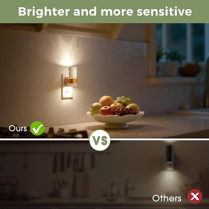 L LOHAS LED Night Lights Plug into Wall, 4 Pack Mini Dimmable Night Light | Dusk-to-Dawn, Soft White/Cool White/Amber 3 Light Color, 0-100LM Adjustable Brightness, Bubble Nightlight for Hallway