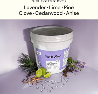 Fresh Wave Odor Eliminator Gel Bucket, 248 oz. Lavender Refill | EPA Safer Choice rated, No parabens or harsh chemicals, Refills up to 16 large gel jars, Pet-safe room deodorizer