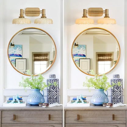 Vintage White 2 Light Bathroom Wall Sconces Vanity Lights for Kitchen Dining Room Bedroom Hallway