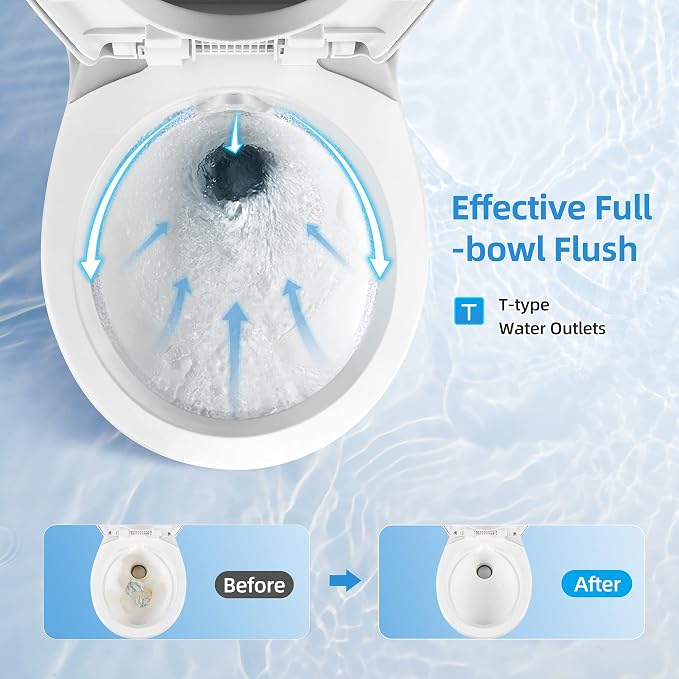YITAHOME RV Toilet with Pedal Flush | High Profile Gravity Flush Toilet with Hand Sprayer for Motorhome Caravan Car Travel