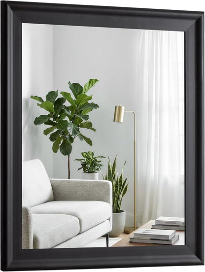 CULER Black Wall Mirror for Bathroom,Rectangle Rustic 24 x 32 inch | Hanging Vanity Mirrors for Living Room,Bedroom,Entryway