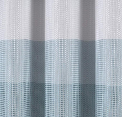 Dainty Home Waffle Weave Waterproof Shower Curtains for Bathroom, Blue 70 icnhes, Extra Long Shower Curtain, Waterproof Fabric 12 Roller Ball Hooks