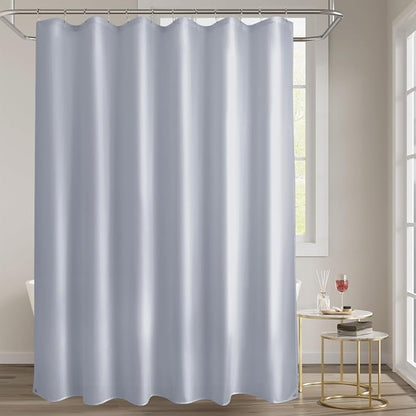 Titanker Fabric Shower Curtain Liner, Gray Shower Curtain Liner with 2 Magnets, 70 x 72 Inches, Cloth Shower Liner Waterproof Polyester, 85GSM, Easy Installation, Machine Washable, Blue Gray