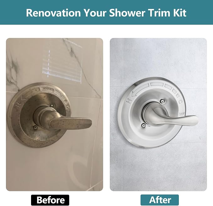 Shower Trim Kit Compatible with 13/14 Series, Shower Cover Plate with Handle, Brushed Nickel(Valve& Catridge Not Inclued)