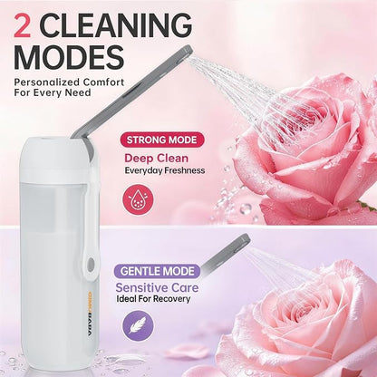 Portable Electric Bidet for Travel with 180° Adjustable Nozzle, Strong Water Pressure- Handheld Rechargeable USB-C Bidet,350ml IPX6 Waterproof Personal Hygiene Cleaner for Postpartum Women, Camping