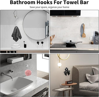Newfun 8-Pieces 24 Inch Polished Chrome Bathroom Hardware Set | Bathroom Accessory Set, Includes 24" Adjustable Bath Towel Bar, Towel Rings Wall Mounted, Toilet Paper Holder, Towel Hooks