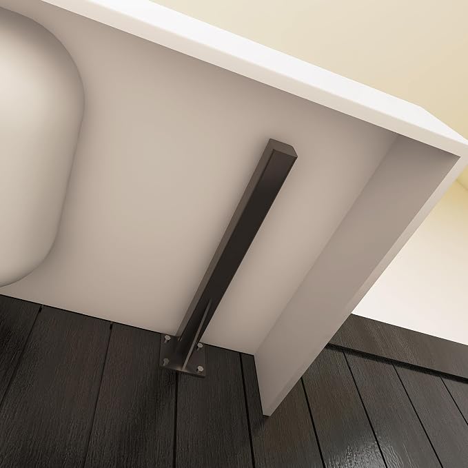 59" x 21.6" Wall-Mounted Stone Resin Rectangular Vessel Sink, Modern Floating Bathroom Sink for Vanity, Art Basin Trough, Durable and Stylish Bathroom Sink for Modern Homes, White