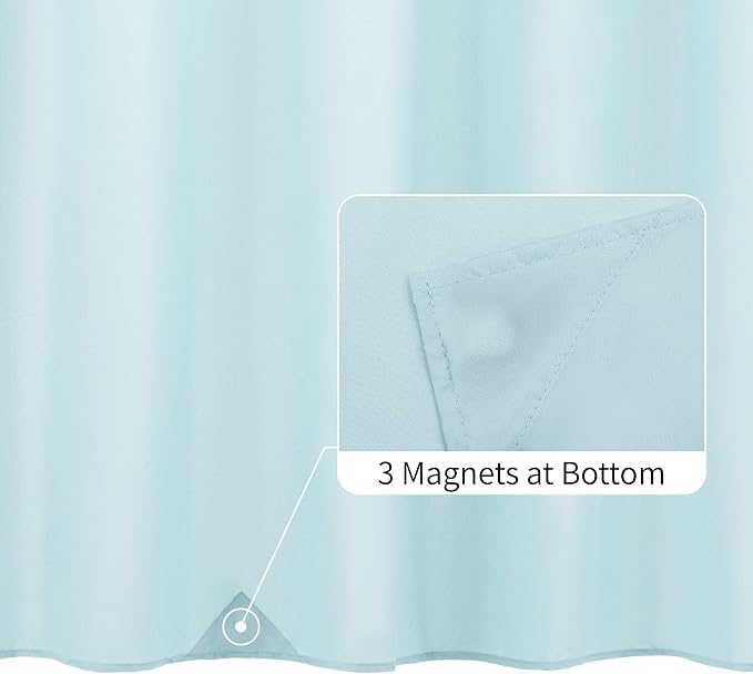 ALYVIA SPRING 72x78 Long Waterproof Fabric Shower Curtain or Liner Blue | 3 Magnets, Soft Cloth & Hotel Quality, Machine Washable, Light-Weight, Long Size