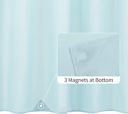 ALYVIA SPRING 72x78 Long Waterproof Fabric Shower Curtain or Liner Blue | 3 Magnets, Soft Cloth & Hotel Quality, Machine Washable, Light-Weight, Long Size