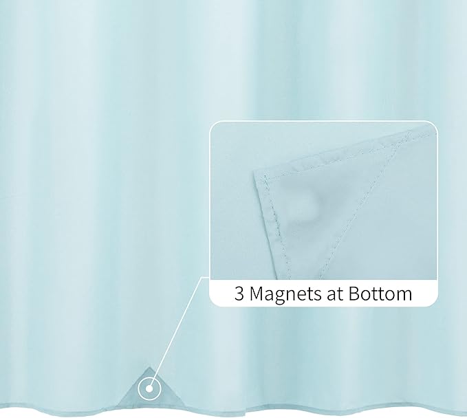 ALYVIA SPRING Waterproof Fabric Shower Curtain or Liner Blue, 72x72 | 3 Magnets, Soft Cloth & Hotel Quality, Machine Washable, Light-Weight, Standard Size