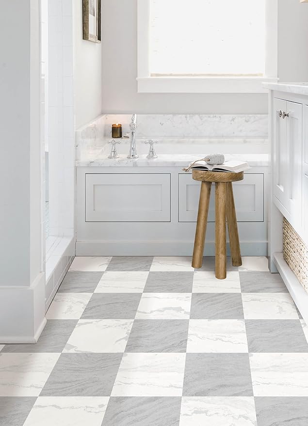 FloorPops 12-in by 12-in Langley Grey Peel and Stick Floor Tiles, FP5062
