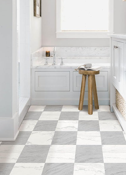 FloorPops 12-in by 12-in Langley Grey Peel and Stick Floor Tiles, FP5062
