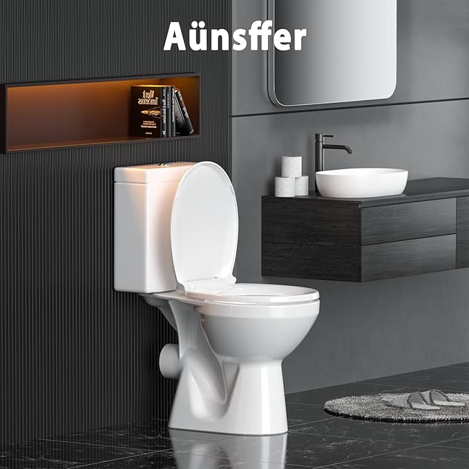 Toilet Seat Black, Toilet Seat Round 16.5 inch Soft Close Quiet, No Slam, Premium PP Material Easy Clean, B2B Available, Black