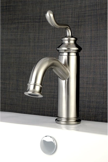 Fauceture LS5418RL Royale Single-Handle Bathroom Faucet with Push Pop-Up, Brushed Nickel