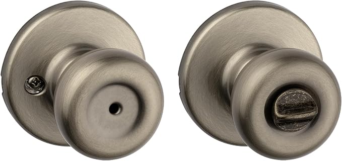 Kwikset 93001-869 Tylo Bed & Bath Knob in Antique Brass, Privacy