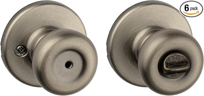 Kwikset 93001-869 Tylo Bed & Bath Knob in Antique Brass, Privacy (Pack of 6)