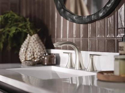 Moen Findlay Spot Resist Brushed Nickel Widespread Bathroom Faucet, 2-Handle Setup with Valve Included, 84517SRN