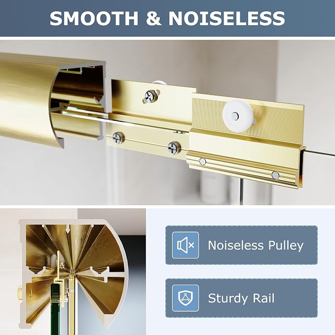 SUNNY SHOWER Double Sliding Glass Door 60" W x 72" H Shower Door 1/4" Tempered Glass Sliding Door Semi-Frameless Shower Glass Enclosure Bypass Walk in Shower Cabin, Brushed Gold