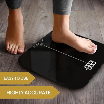 INEVIFIT Bathroom Scale, Highly Accurate Digital Bathroom Body Scale, Measures Weight up to 400 lbs. Includes Batteries
